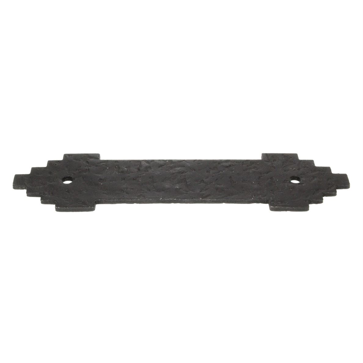 Acorn Mfg Forged Iron Cabinet Pull With Backplate 3 3/4" (96mm) Ctr. Black MPABP