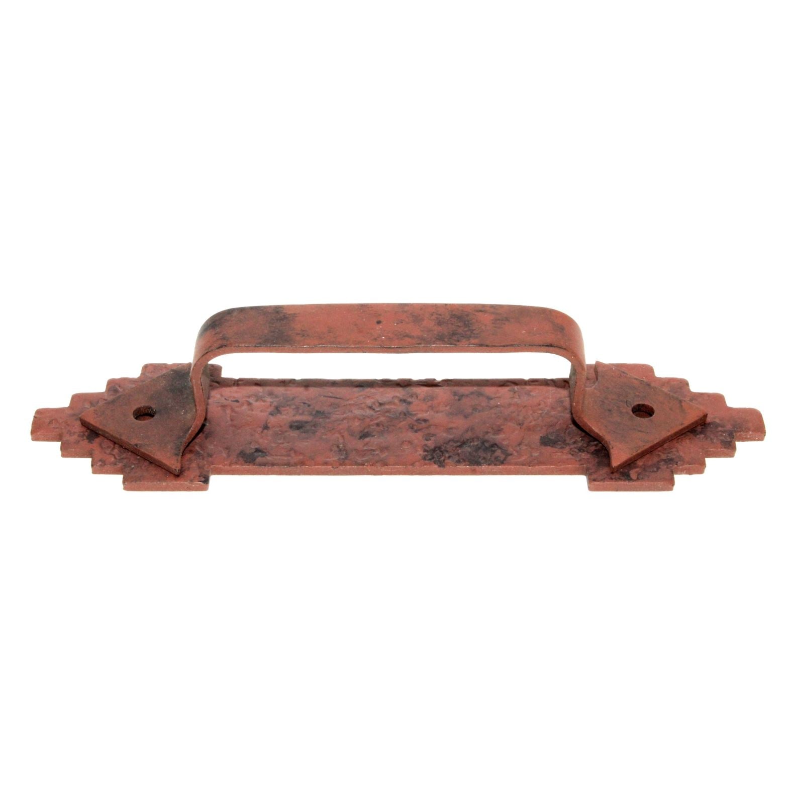 Acorn Mfg Forged Iron Cabinet Pull With Backplate 3 3/4" (96mm) Ctr. Rust MPANP