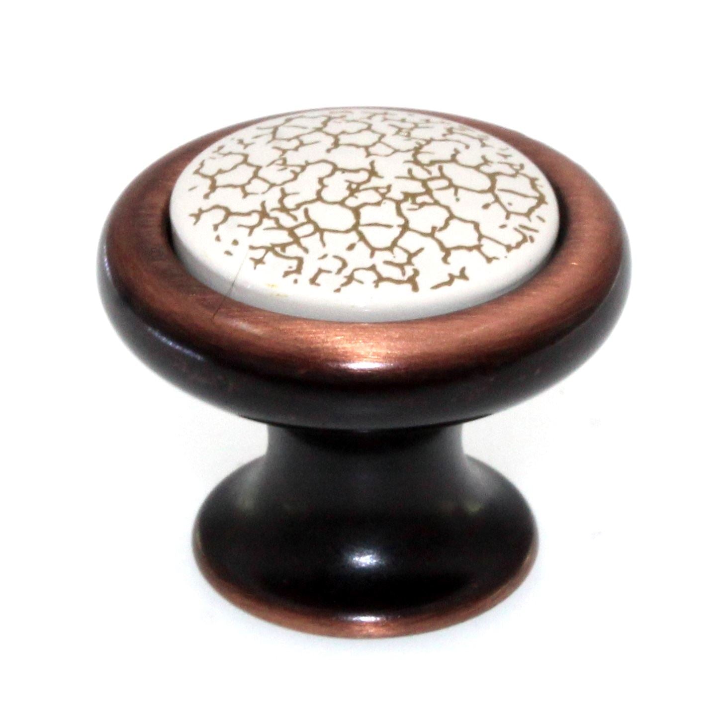 Liberty Francesca 1 1/2" Cabinet Knob Bronzed Copper Crackled Ivory P03138-207