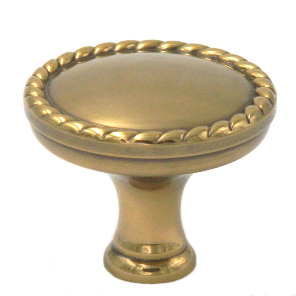 20 Pack Belwith Keeler Annapolis 1 1/2" Sherwood Antique Brass Rope Edge Solid Brass Cabinet Knob P103