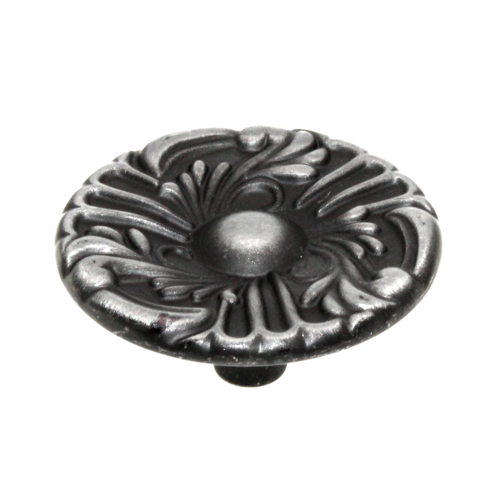 Hickory Hardware Cavalier Antique Pewter 1 1/2" Floral Cabinet Knob P119-AP