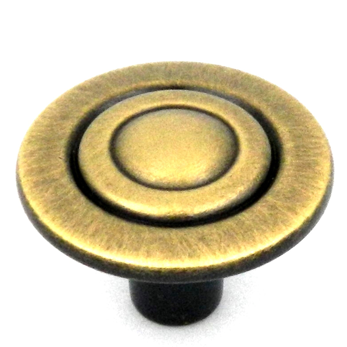 Hickory Hardware Cavalier Antique Brass Disc 1 1/8" Cabinet Knob P120-AB