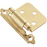 Pair Polished Brass Variable Overlay Self-Closing Flush Cabinet Hinges Belwith P144-3