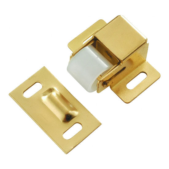 P171-3 Polished Brass 1-3/8"cc Door Roller Catch Hickory Hardware