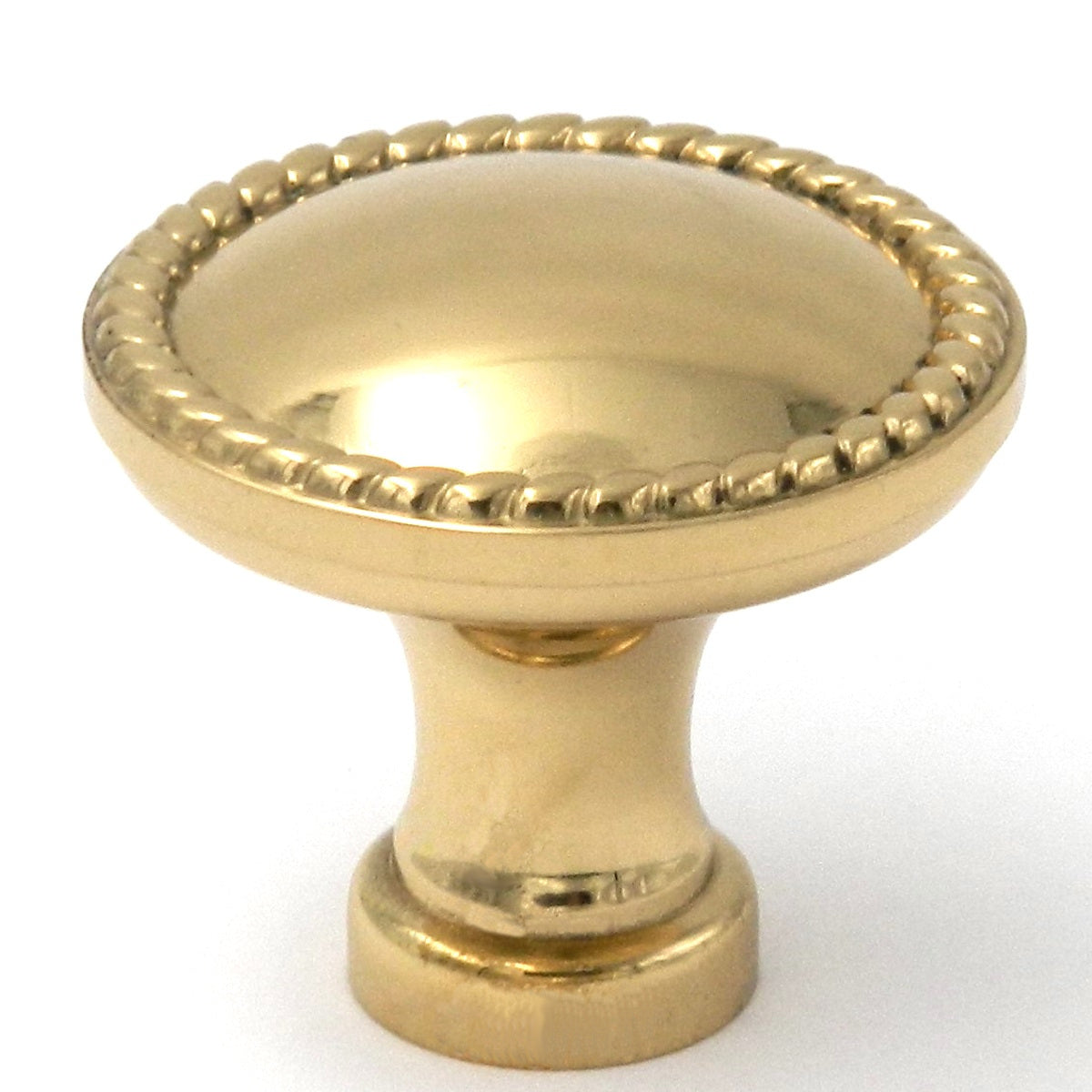 Belwith Hickory Annapolis 1 1/4" Polished Brass Round Solid Brass Cabinet Knob P2