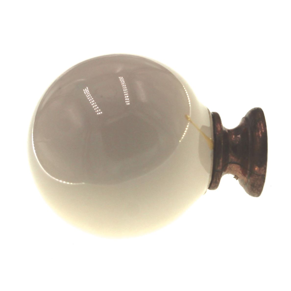 Belwith English Cozy Light Almond 1 1/4" Ball Cabinet Knob Brass Stem P21-LAD