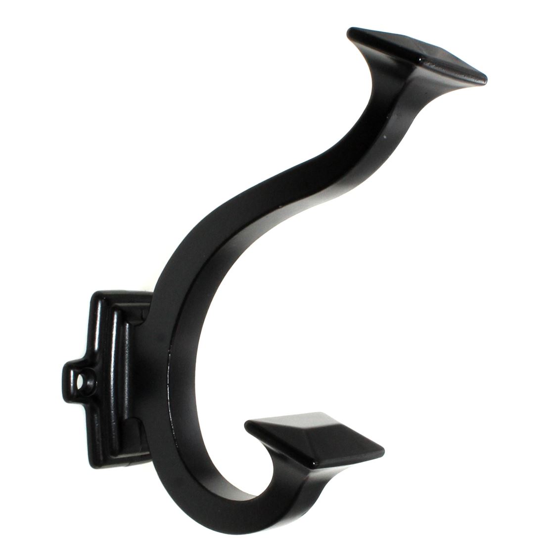 Hickory Hardware Bungalow 2 Prong Double Coat Hook Matte Black P2155-MB