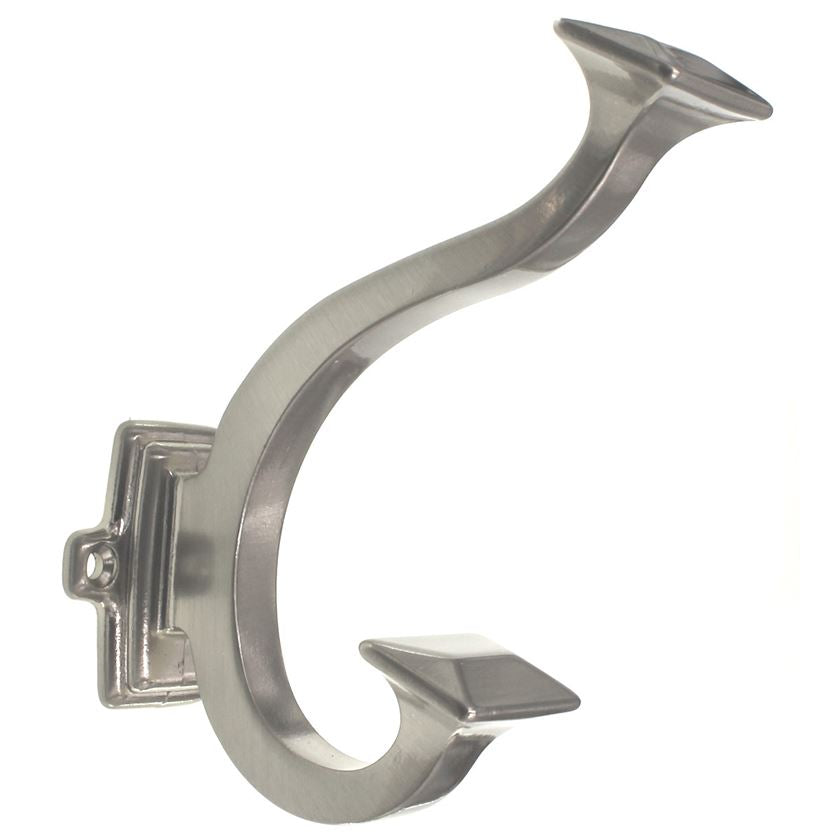 Hickory Hardware Bungalow 2 Prong Double Coat Hook Satin Nickel P2155-SN