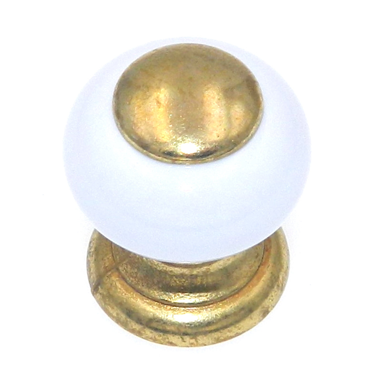 Hickory Hardware Tranquility Lancaster Hand Polished Brass with White Porcelain Cabinet Knob P219-LP