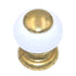 Hickory Hardware Tranquility Lancaster Hand Polished Brass with White Porcelain Cabinet Knob P219-LP