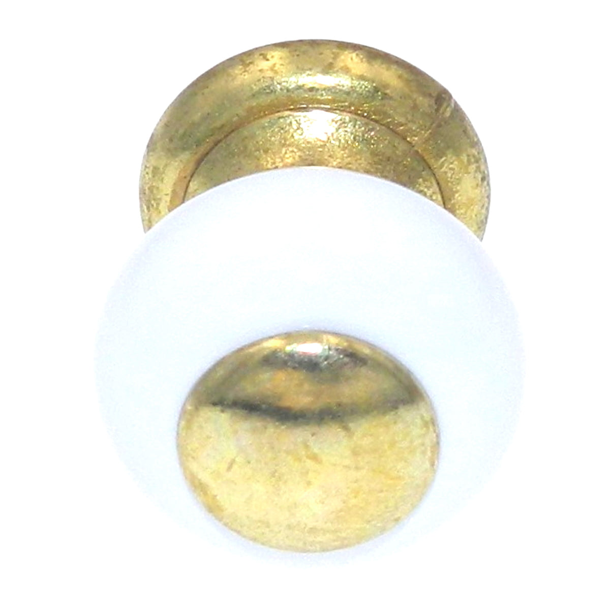 Hickory Hardware Tranquility Lancaster Hand Polished Brass with White Porcelain Cabinet Knob P219-LP