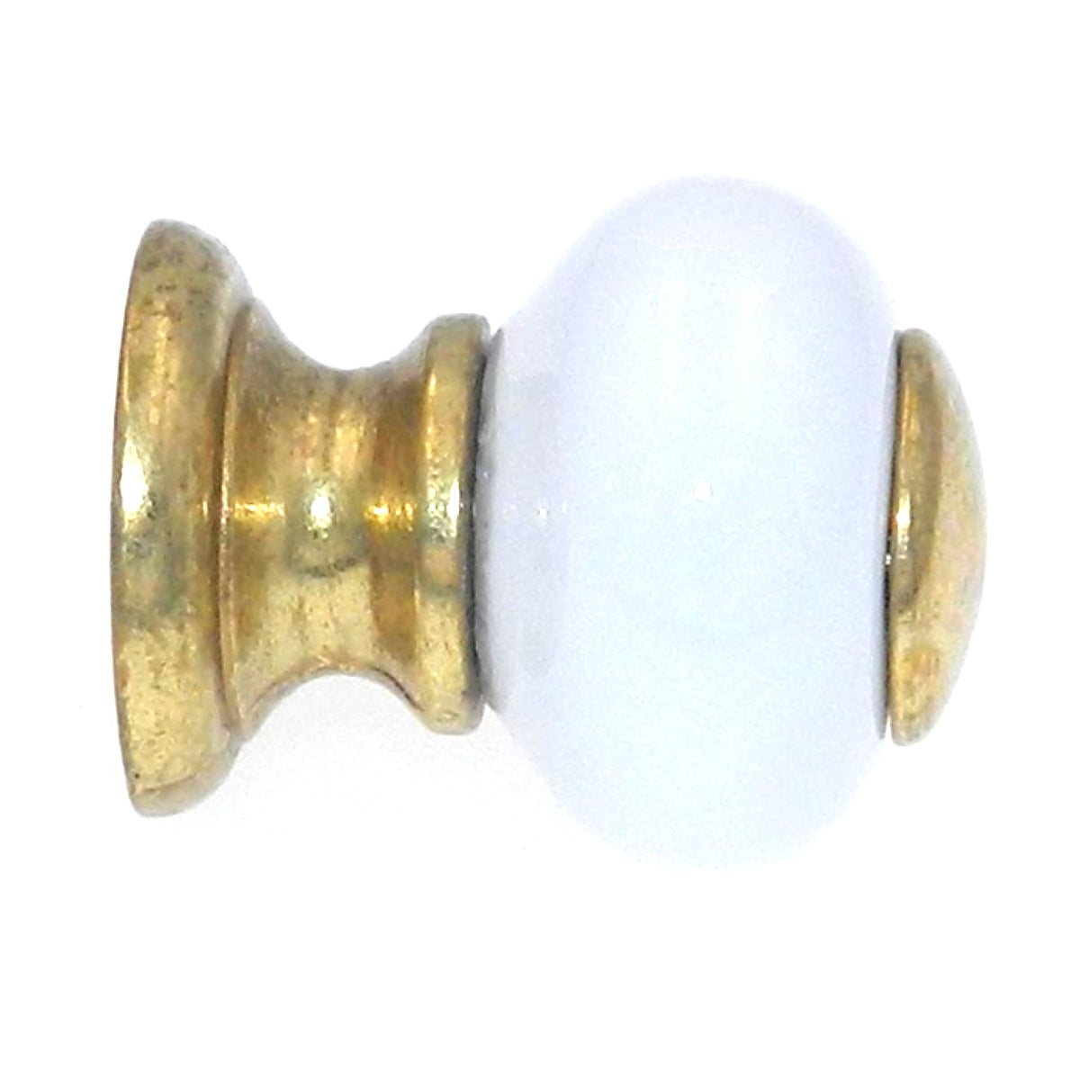 Hickory Hardware Tranquility Lancaster Hand Polished Brass with White Porcelain Cabinet Knob P219-LP