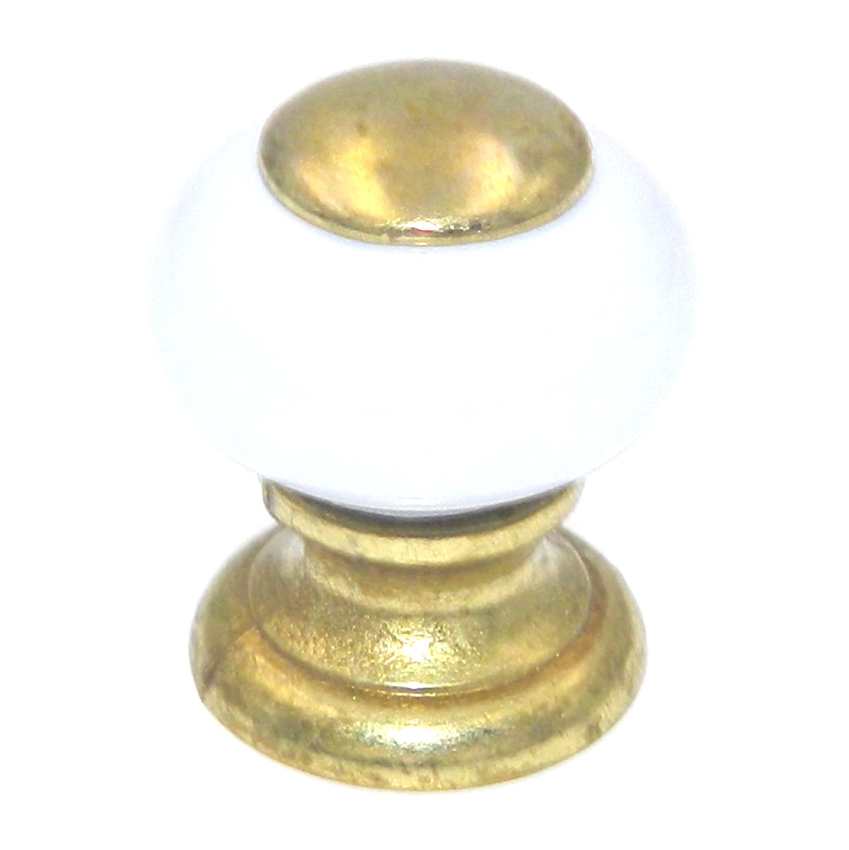 Hickory Hardware Tranquility Lancaster Hand Polished Brass with White Porcelain Cabinet Knob P219-LP