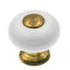 Belwith P221-LP White Ceramic 1" Cabinet Knob with Lancaster Hand Polished Stem