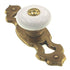 Belwith Tranquility 1 1/4" White Brass Cabinet Knob with Backplate P222-472-LP