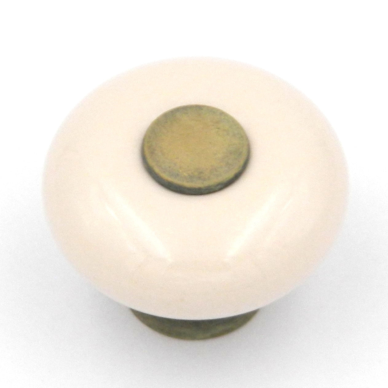 Hickory Hardware Tranquility Light Almond & Blonde Antique Round 1 1/4" Porcelain Knob P222-BOALAD