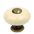 Hickory Hardware Tranquility Light Almond & Lancaster Hand Polished Brass Round 1 1/4" Porcelain Knob P222-LAD