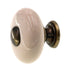 Hickory Hardware Tranquility Light Almond & Lancaster Hand Polished Brass Round 1 1/4" Porcelain Knob P222-LAD