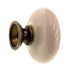 Hickory Hardware Tranquility Light Almond & Lancaster Hand Polished Brass Round 1 1/4" Porcelain Knob P222-LAD