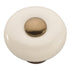 Hickory Hardware P222-VBZLAD - Pomo para gabinete de porcelana almendra de 1 1/4 pulgadas, vástago de bronce