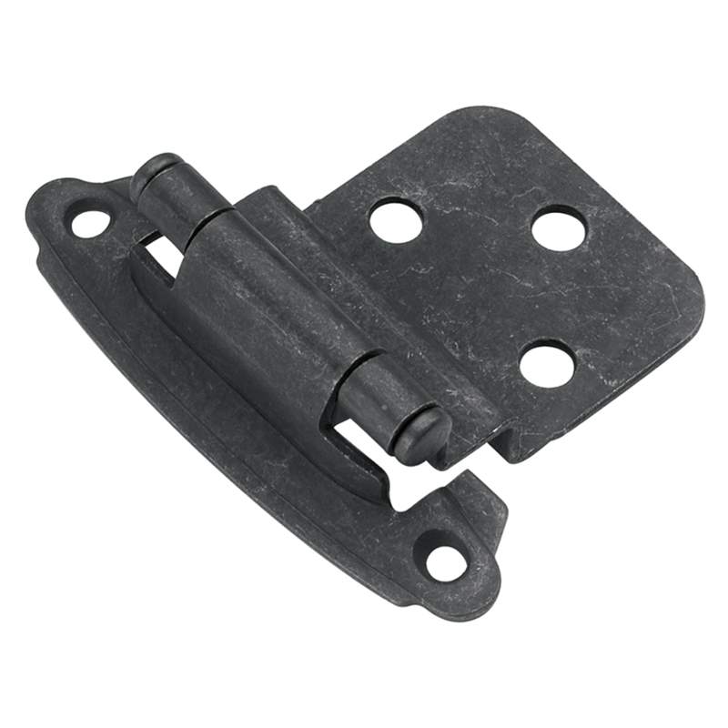 Pair of Hickory Hardware 3/8" Inset Hinges Black Iron Self-Closing P243-BI