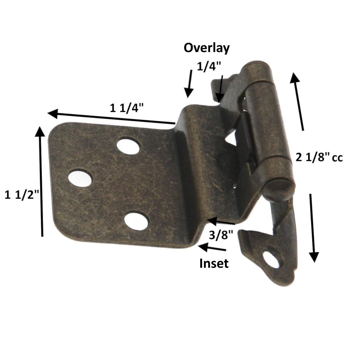 Pair of Belwith Chromolux 3/8" Inset Hinges Self-Closing P243-CLX