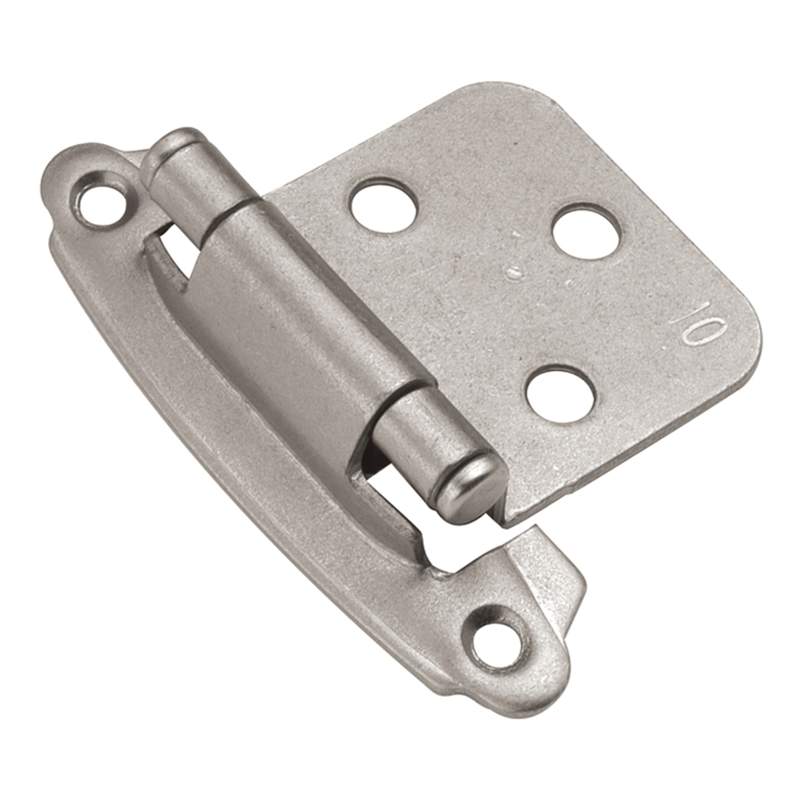 10 Pair P244-SN-10 Satin Nickel Flush-Mount Self-Closing Cabinet Hinges Hickory