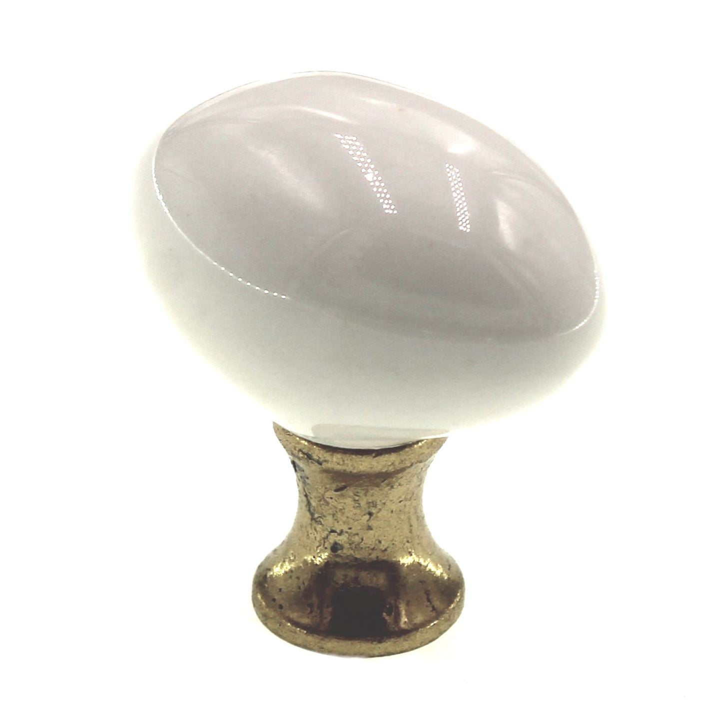 Hickory Hardware English Cozy White Polished Brass 1 1/4" Cabinet Knob P26-24