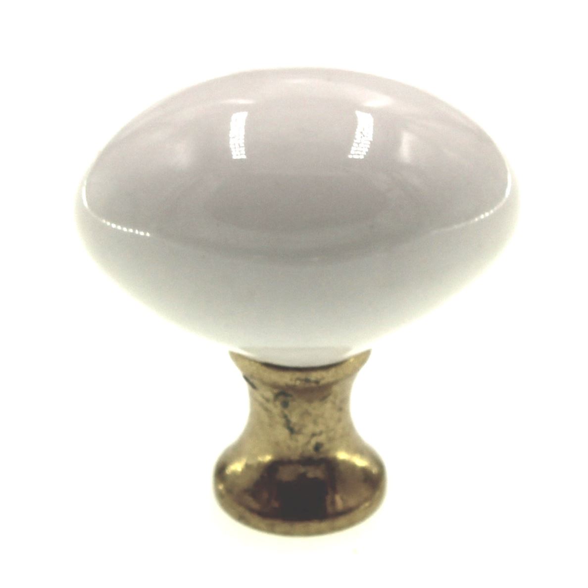 Hickory Hardware English Cozy White Polished Brass 1 1/4" Cabinet Knob P26-24