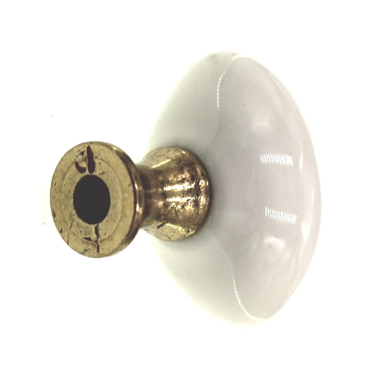 Hickory Hardware English Cozy White Polished Brass 1 1/4" Cabinet Knob P26-24