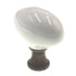 Hickory Hardware English Cozy White &  Polished Brass Oval 1 1/4" Porcelain Cabinet Knob P26-W