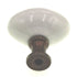 Hickory Hardware English Cozy White &  Polished Brass Oval 1 1/4" Porcelain Cabinet Knob P26-W