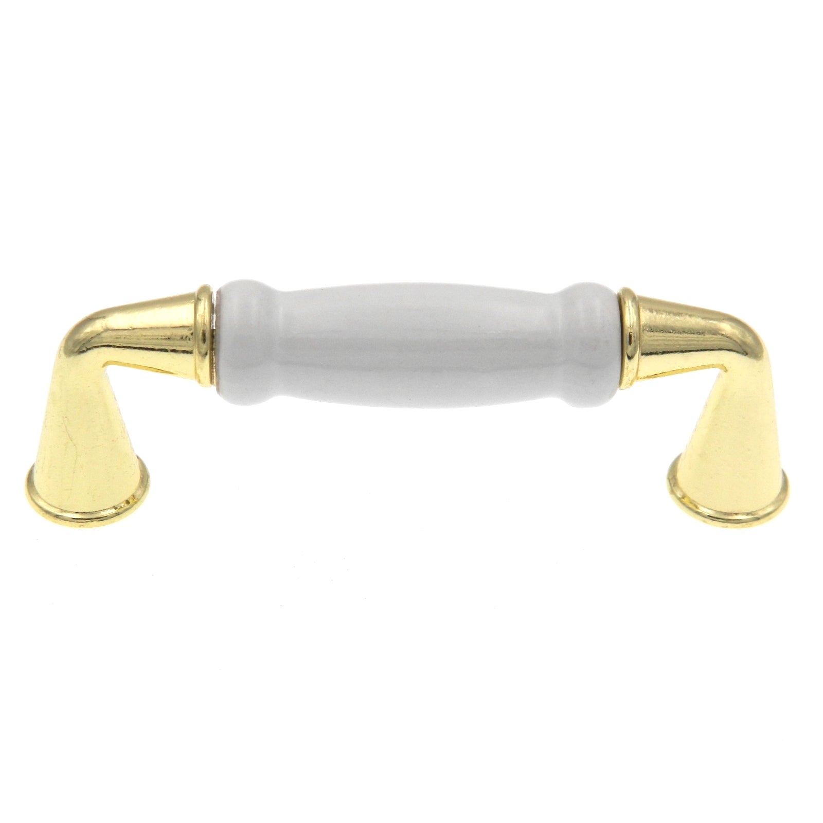 20 Pack Hickory Tranquility P260-W Polished Brass White 3"cc Arch Cabinet Handle Pull