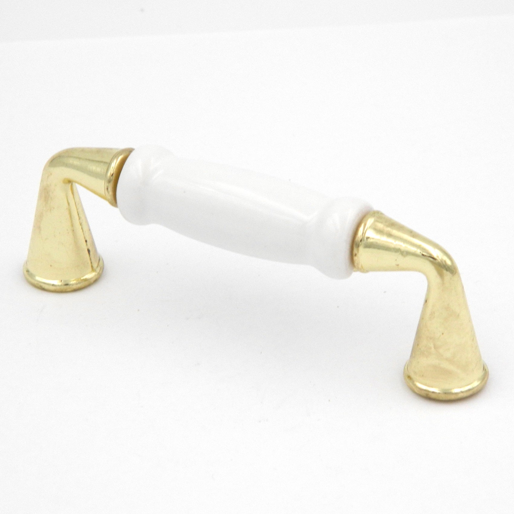 20 Pack Hickory Tranquility P260-W Polished Brass White 3"cc Arch Cabinet Handle Pull