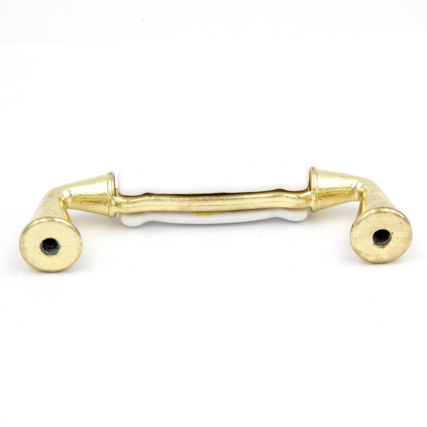 20 Pack Hickory Tranquility P260-W Polished Brass White 3"cc Arch Cabinet Handle Pull