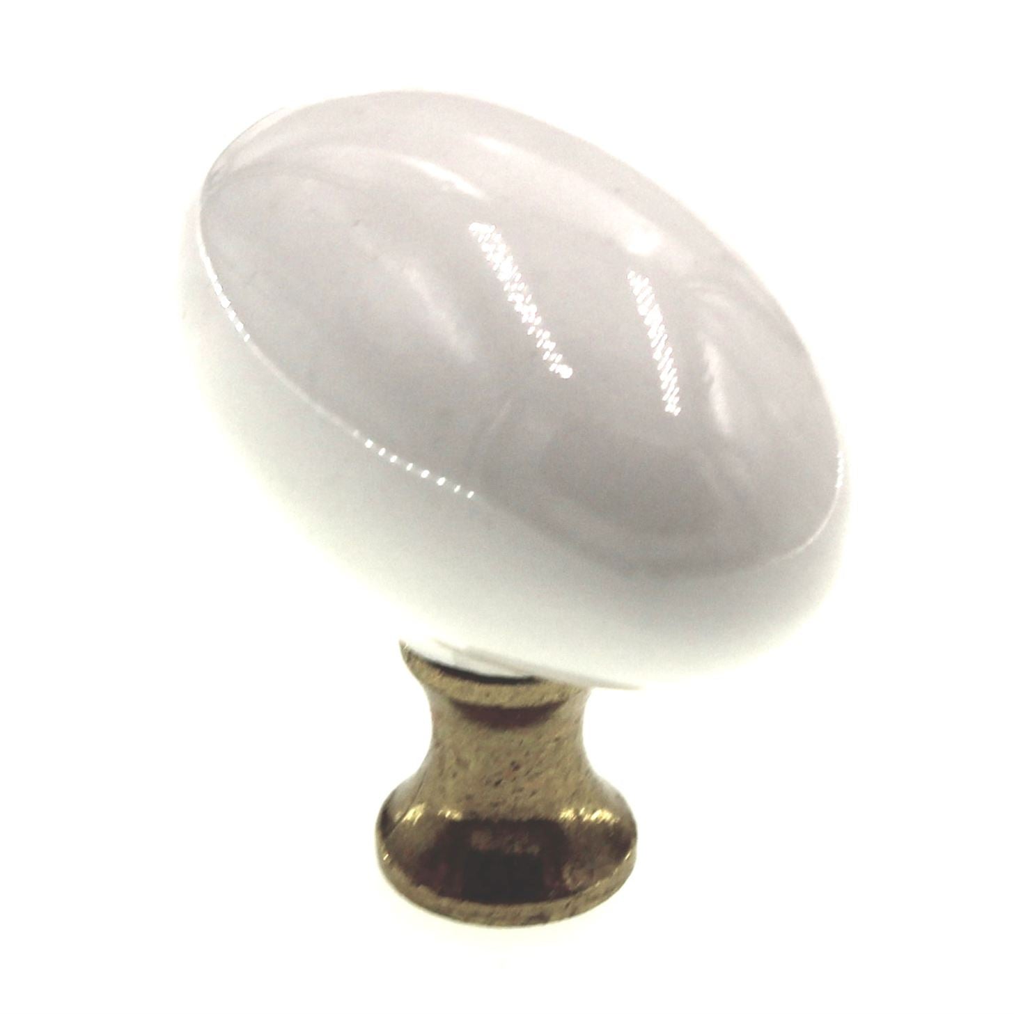 Hickory Hardware English Cozy White Polished Brass 1 1/2" Cabinet Knob P27-24