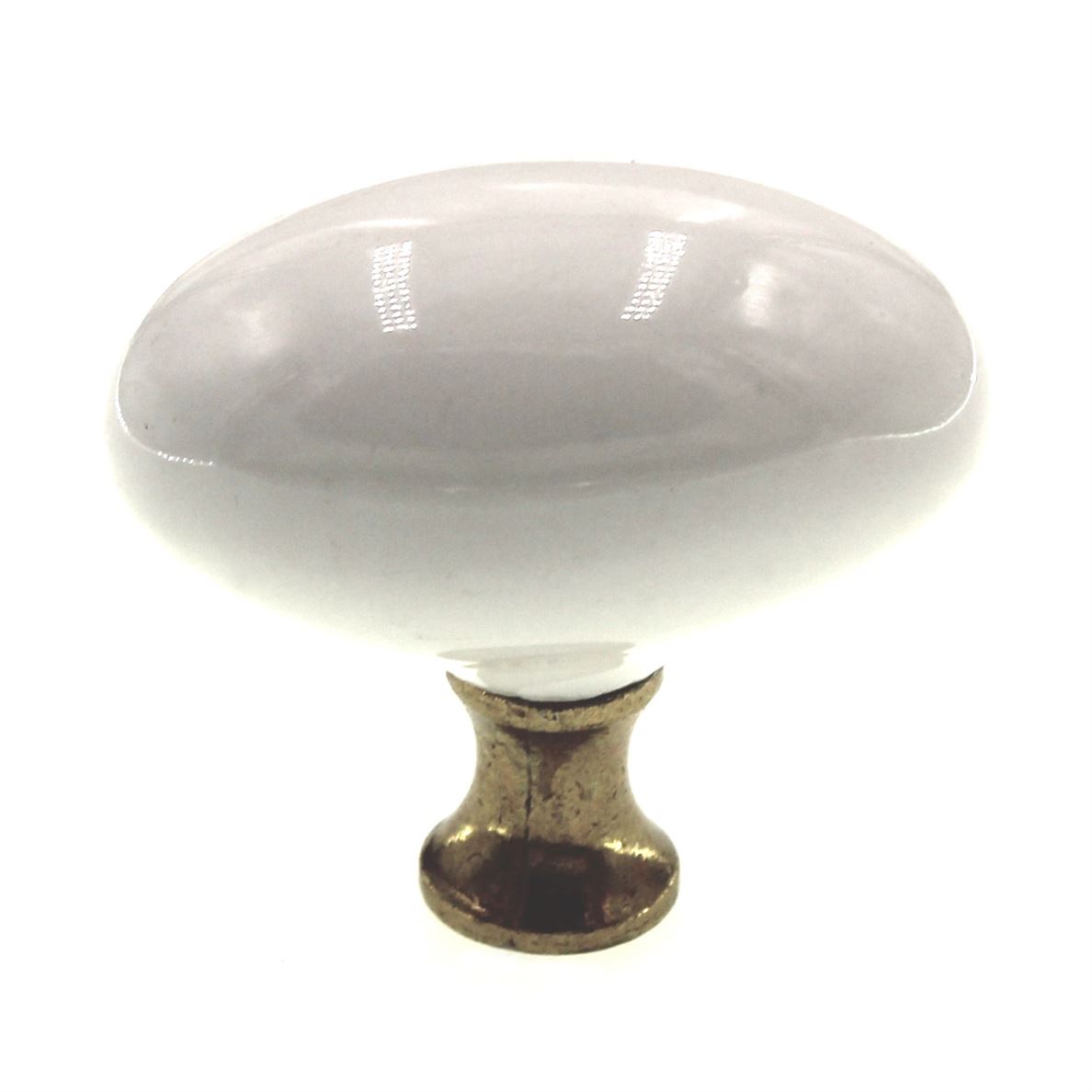 Hickory Hardware English Cozy White Polished Brass 1 1/2" Cabinet Knob P27-24