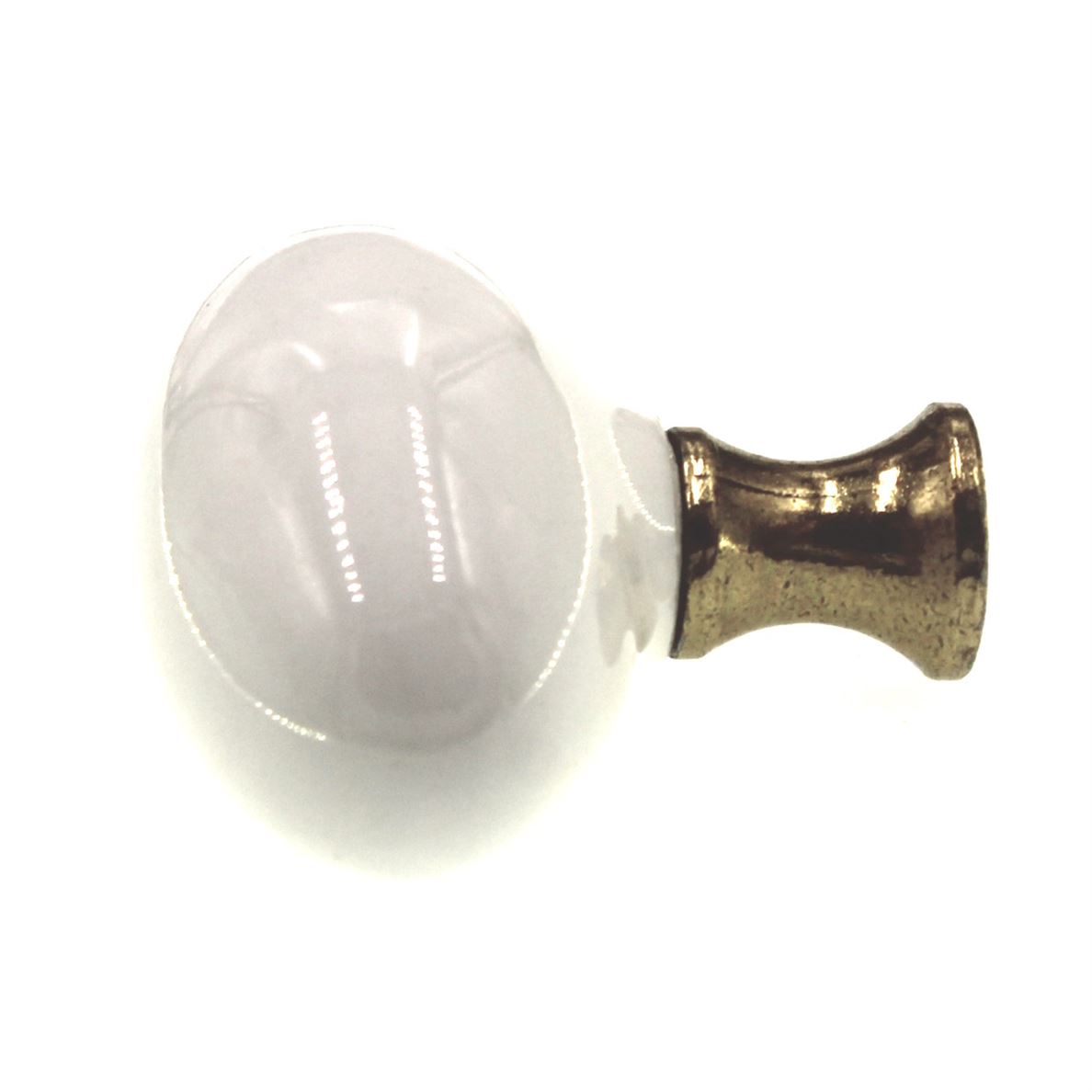 Hickory Hardware English Cozy White Polished Brass 1 1/2" Cabinet Knob P27-24