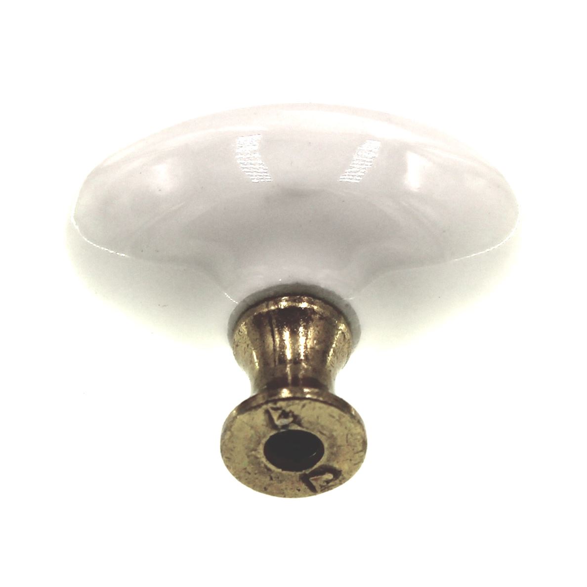 Hickory Hardware English Cozy White Polished Brass 1 1/2" Cabinet Knob P27-24