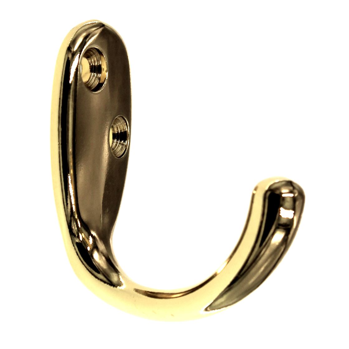 Belwith Single Utility 1 Prong Coat Hook Polished Brass P27100-PB