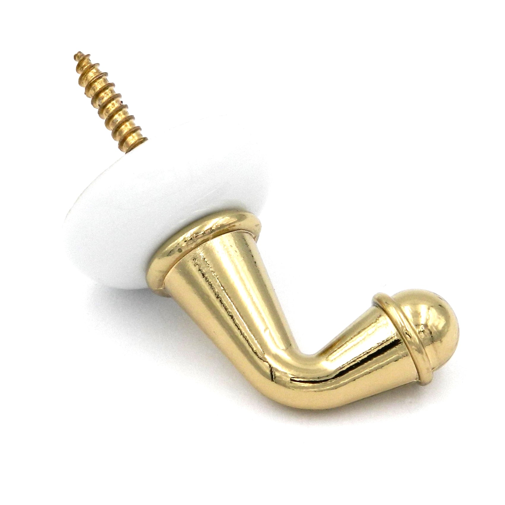 Hickory Hardware Polished Brass Porcelain Coat or Robe Porcelain Hooks P27130-PB