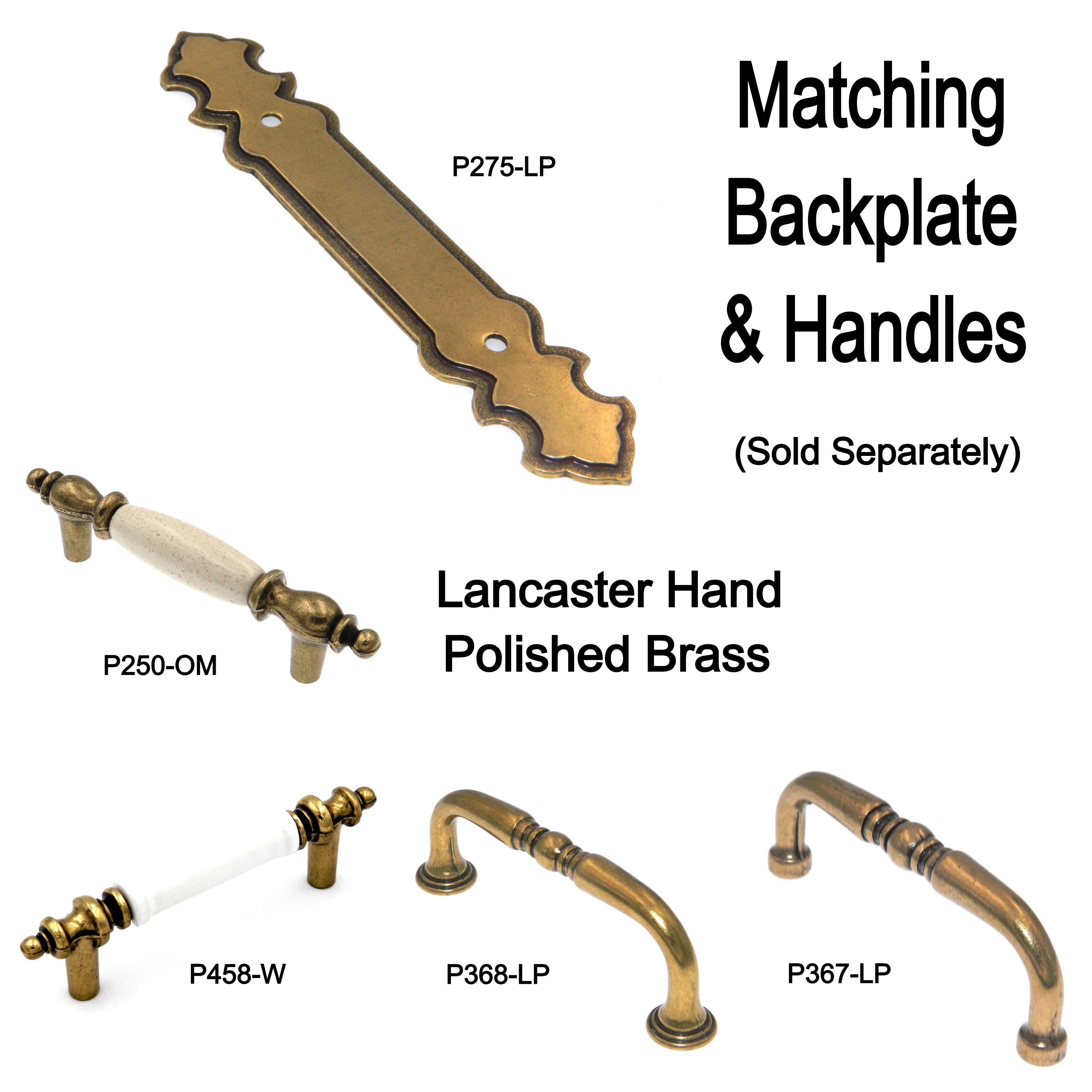 Belwith Hickory Hardware Lancaster Brass Manor House 3"cc Cabinet Pull Backplate P275-LP