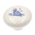 Hickory Belwith P28-BF 1 1/4" Round White Ceramic Cabinet Knob with Blue Flower