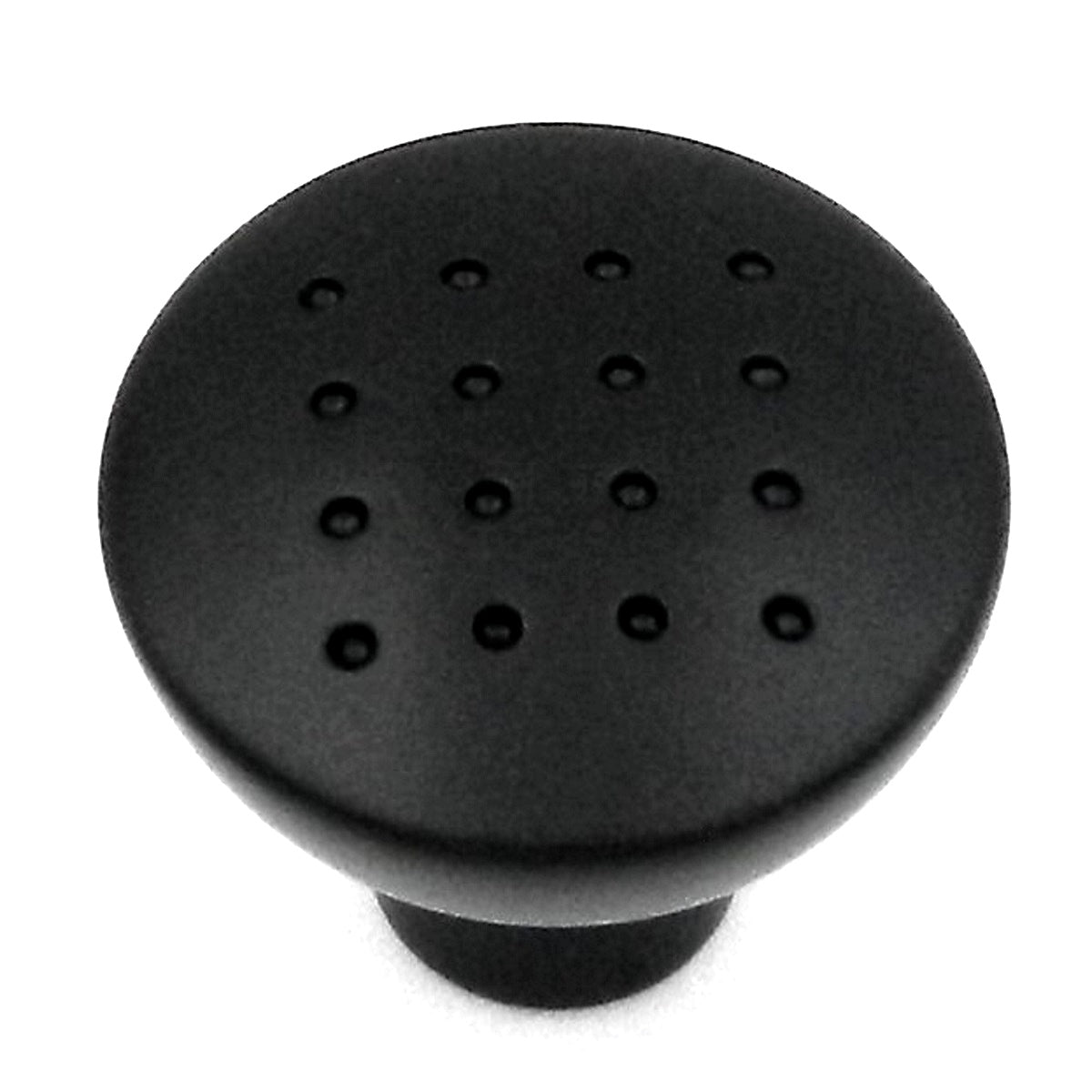 Hickory Hardware Metropolis 1 1/4" Matte Black Round Dotted Cabinet Knob P2911-MB