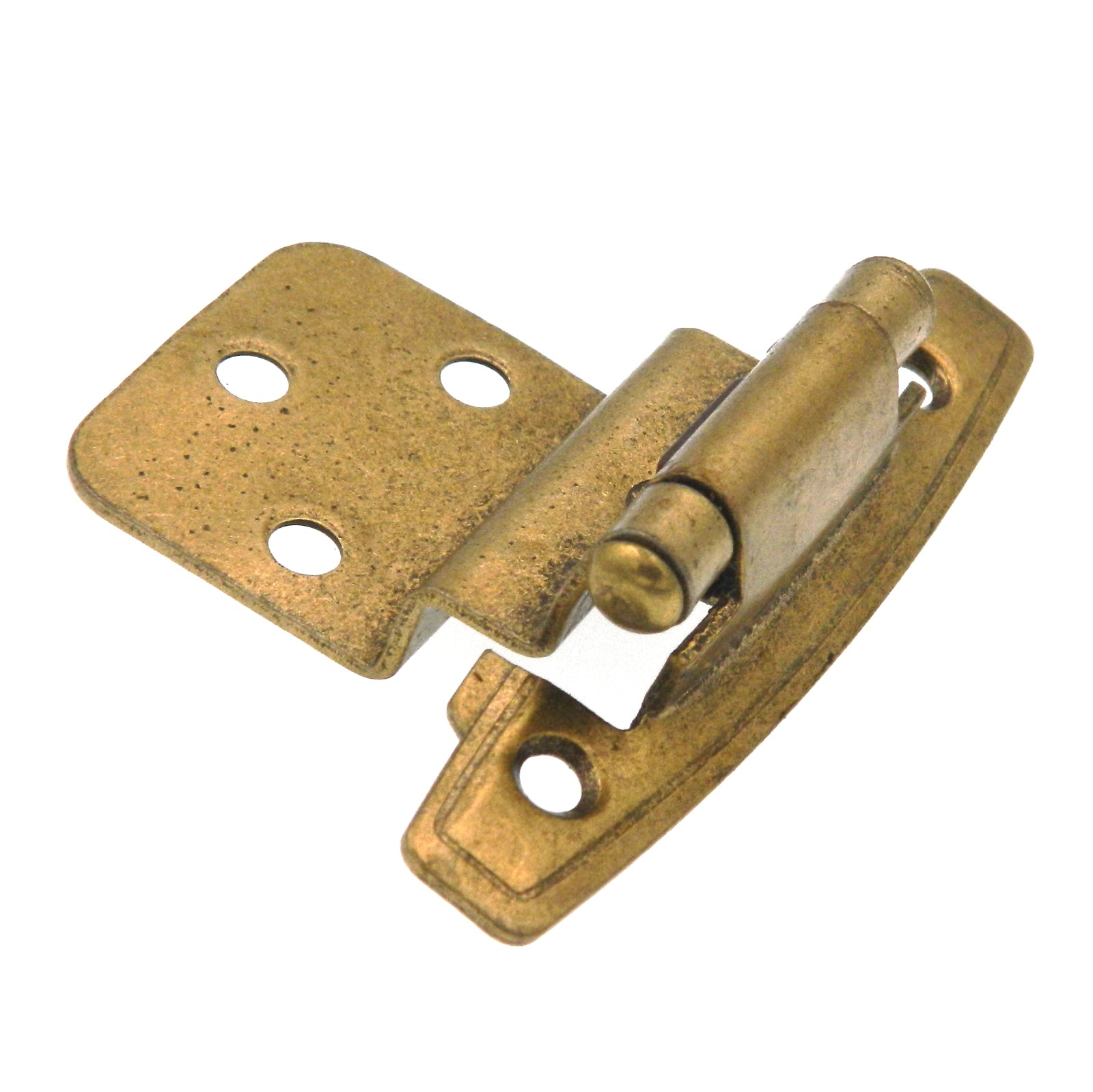 Pair Lancaster Polished P295-LP Hickory 3/8" Inset Self-Closing Cabinet Hinges