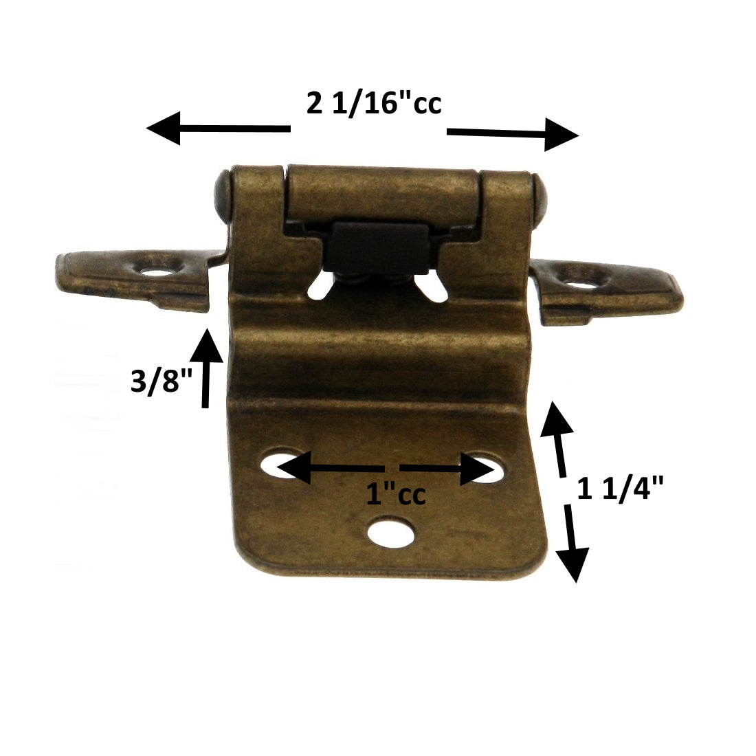 Pair Hickory Hardware Satin Silver Cloud 3/8" Inset Hinges Self-Closing P295-SC