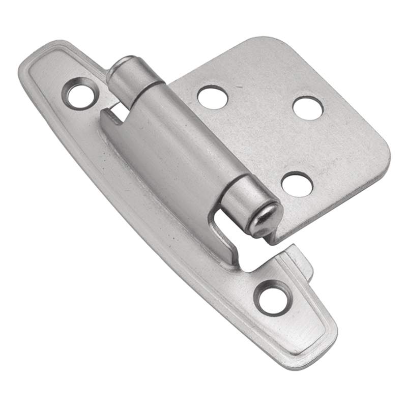 Pair of Satin Chrome Hickory Hardware P296-SC Flush Self-Closing Cabinet Hinges