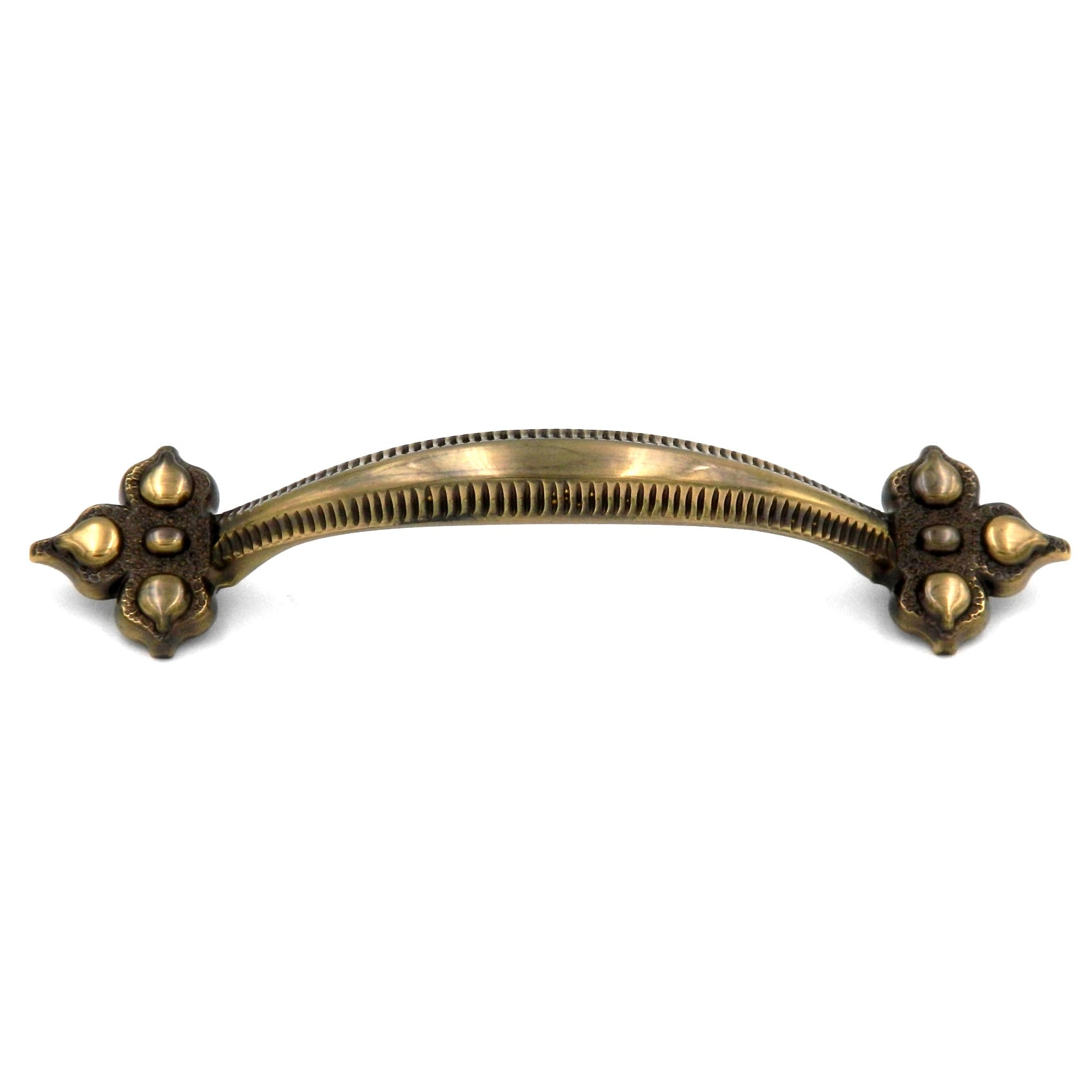 20 Pack Keeler Spanish Gothic P3021-07 Sherwood Antique Brass 3 3/4" (96mm)cc Solid Brass Handle Pull