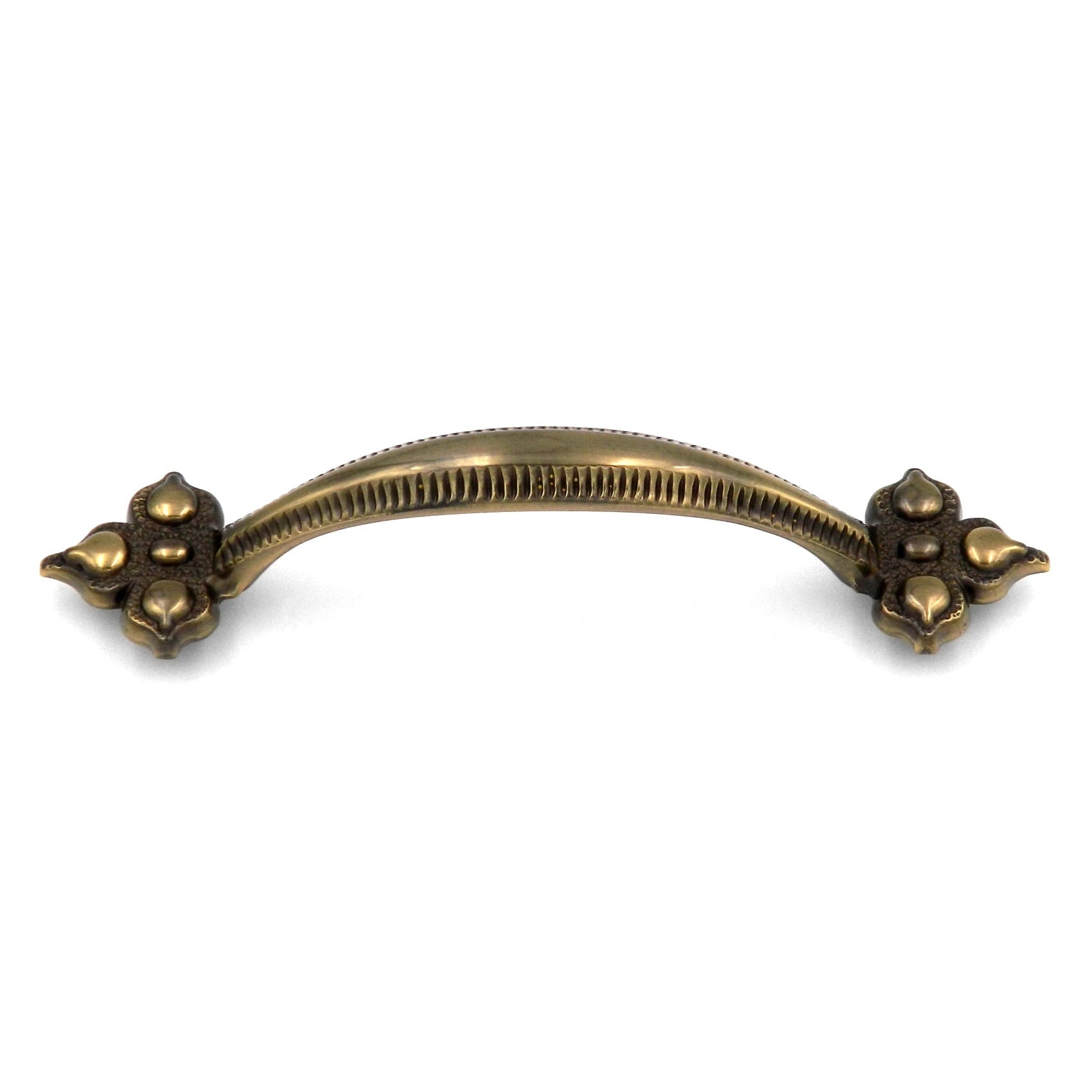 10 Pack Keeler Spanish Gothic P3021-07 Sherwood Antique Brass 3 3/4" (96mm)cc Solid Brass Handle Pull