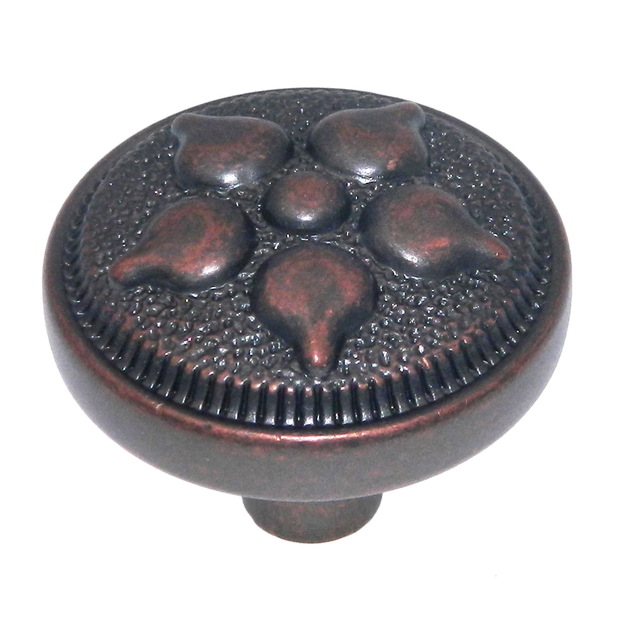 Belwith Keeler Spanish Gothic Antique Copper Round 1 1/8" Solid Brass Cabinet Knob P3024-DAC